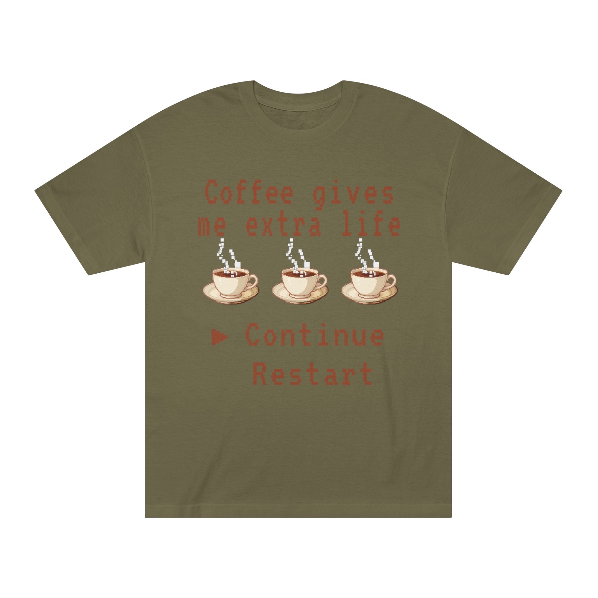 Coffee Gives Me Extra Life Tee — Retro Gamer Coffee