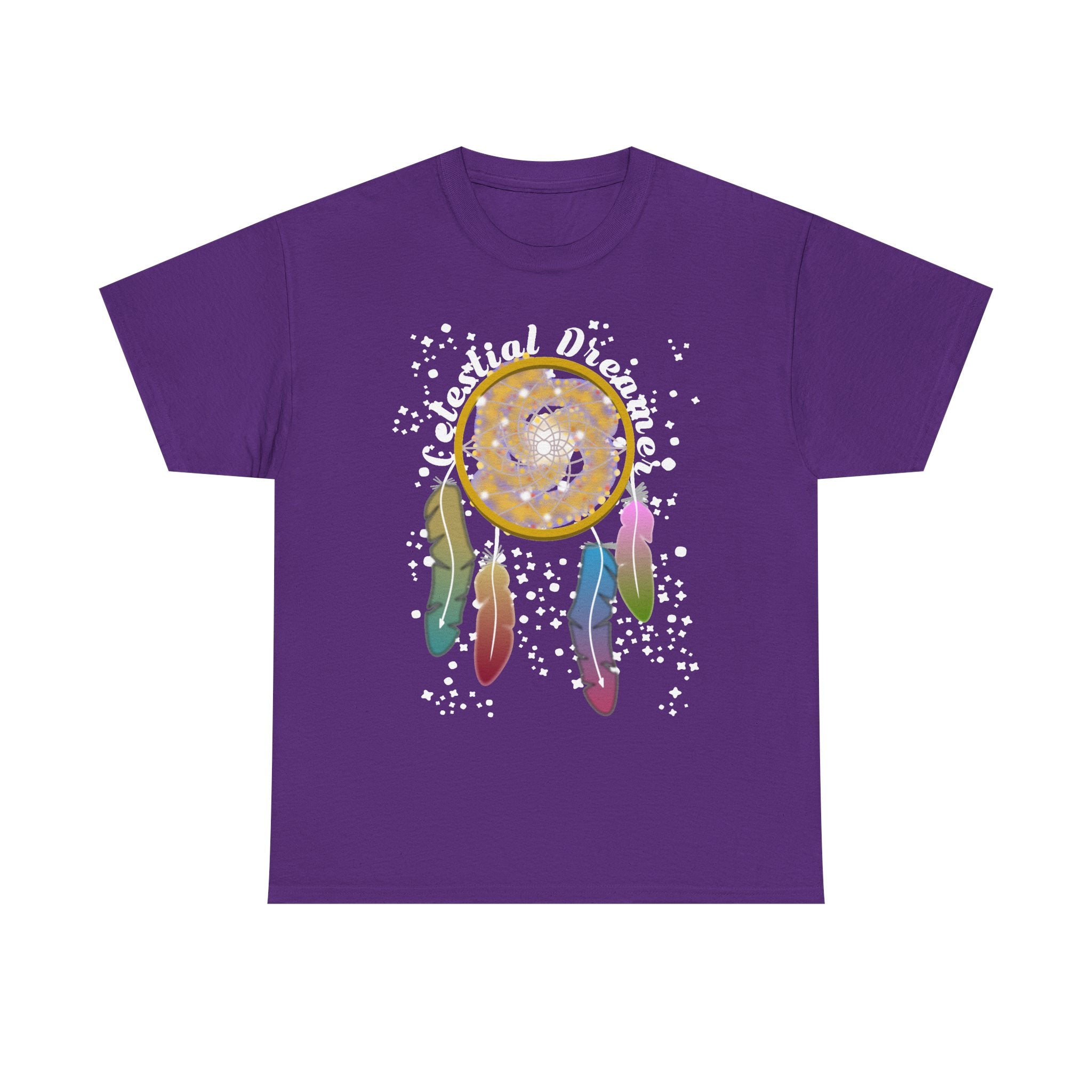 Dreamcatcher T-Shirt — Spiral Galaxy Dreamcatcher with Colorful Feathers