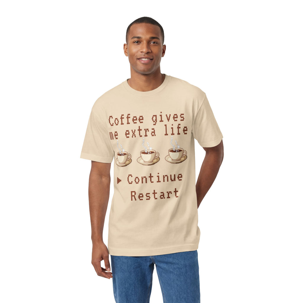 Coffee Gives Me Extra Life Tee — Retro Gamer Coffee