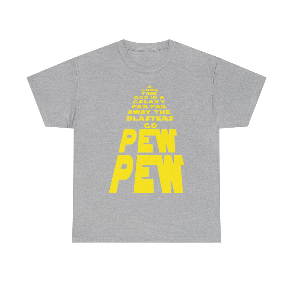 Pew Pew Tee – Retro Space Text Graphic T-Shirt