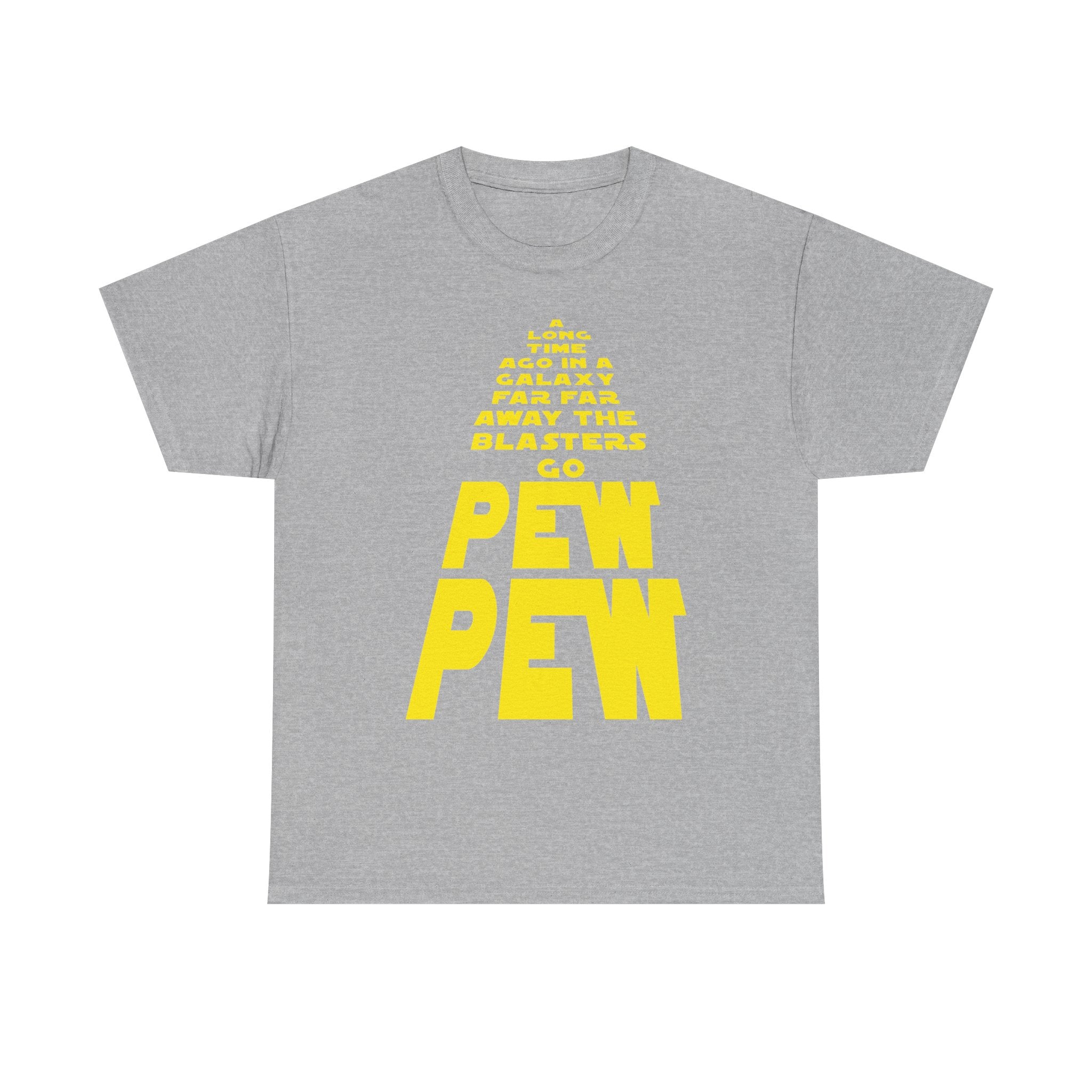 Pew Pew Tee – Retro Space Text Graphic T-Shirt