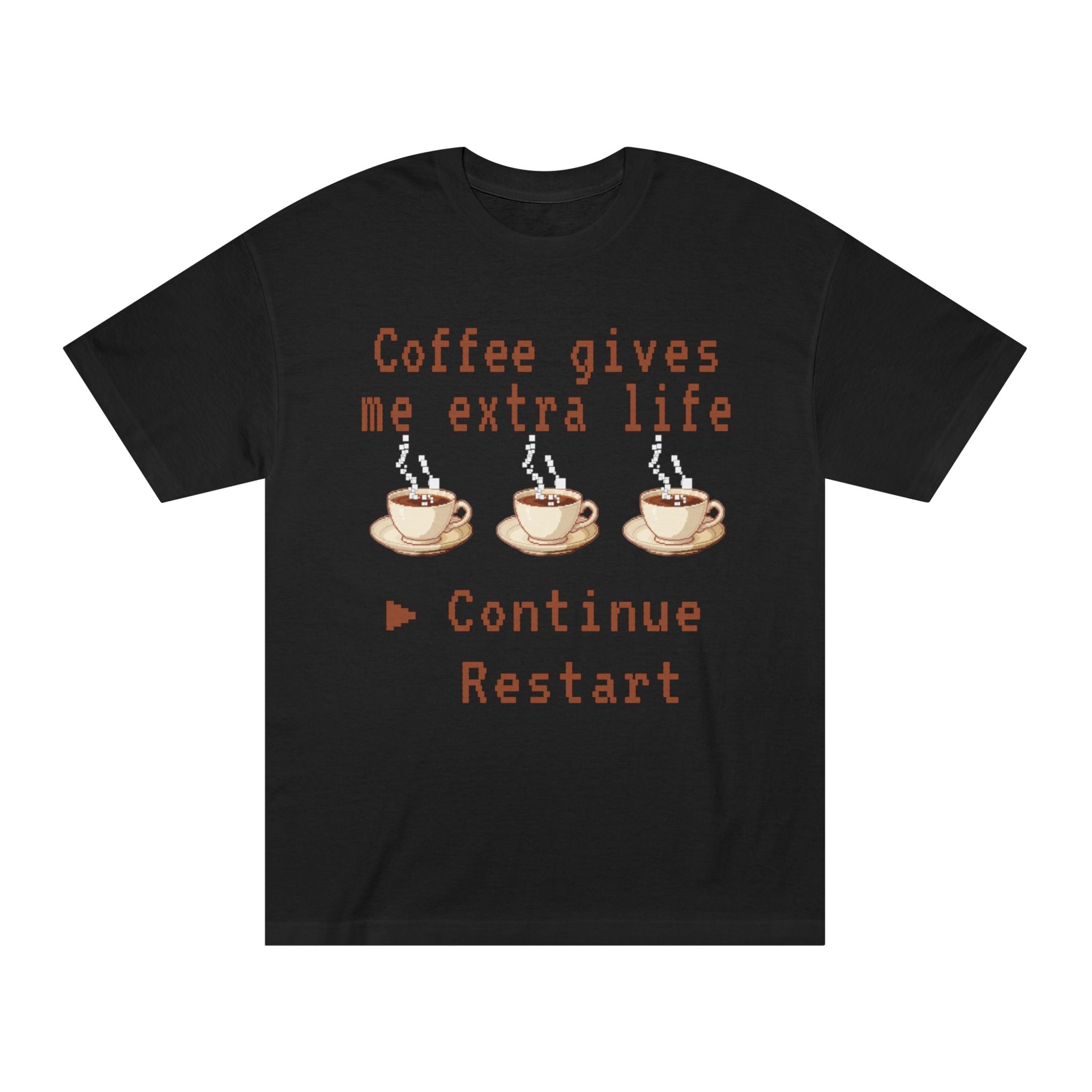 Coffee Gives Me Extra Life Tee — Retro Gamer Coffee