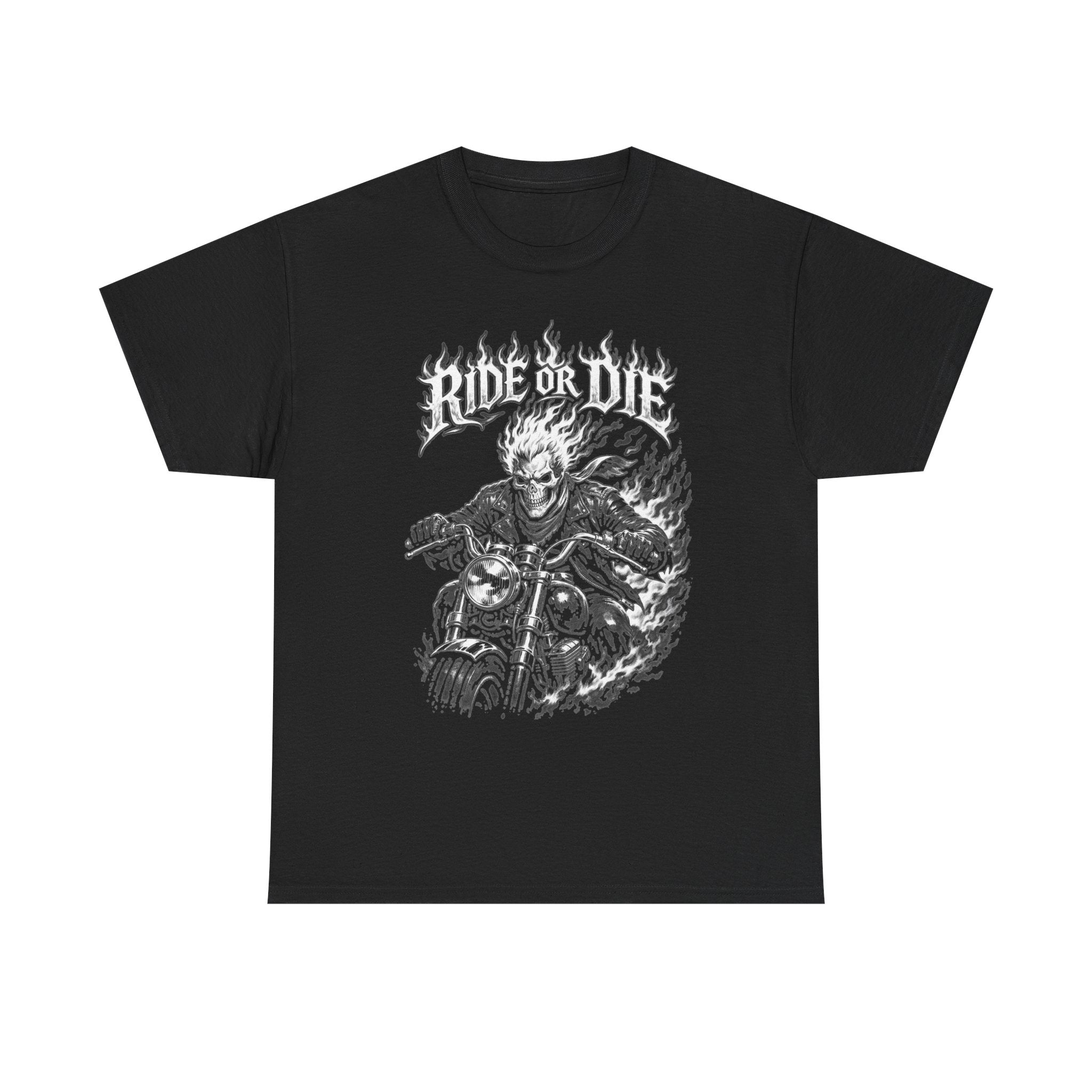 Ride or Die Motorcycle T-Shirt — Skull Biker Graphic Tee