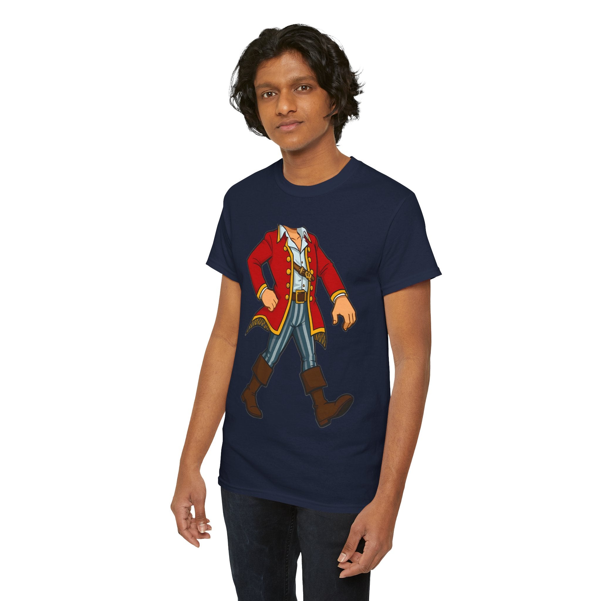 Pirate Captain Costume T-Shirt — Walking Captain Illustration Tee
