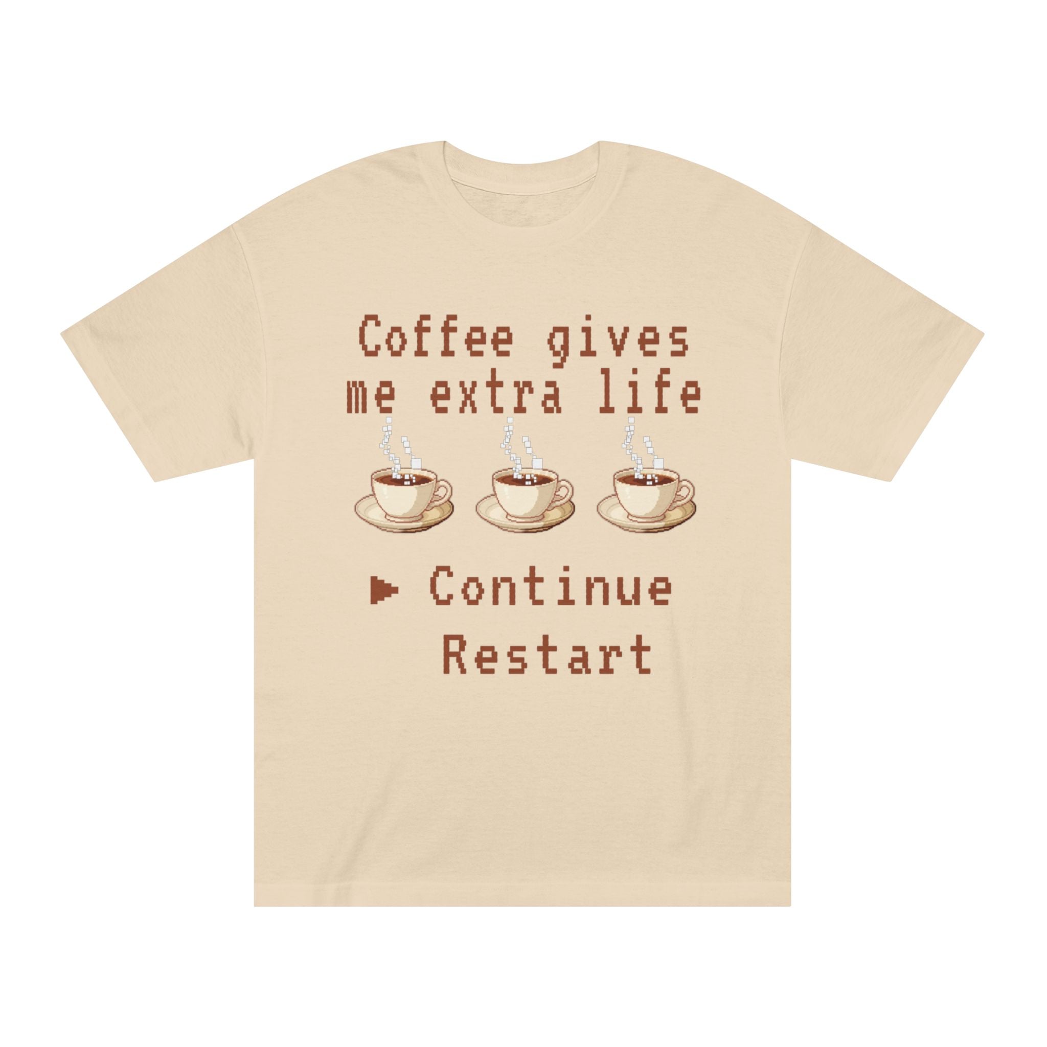 Coffee Gives Me Extra Life Tee — Retro Gamer Coffee