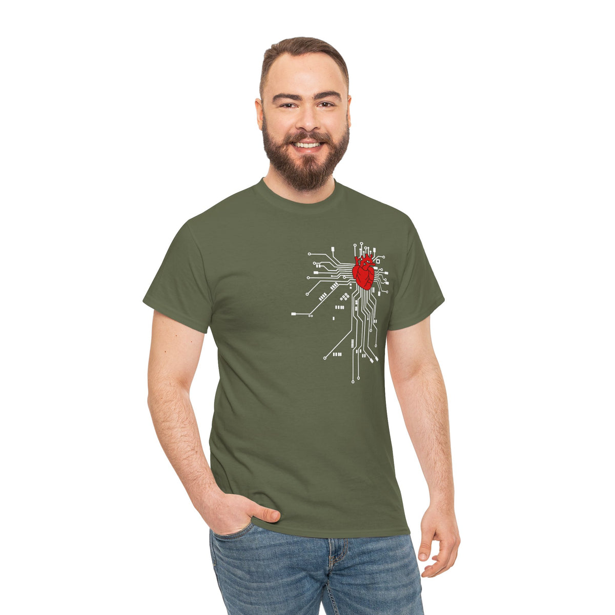 Circuit Heart T-Shirt — Tech Anatomical Heart Graphic Tee