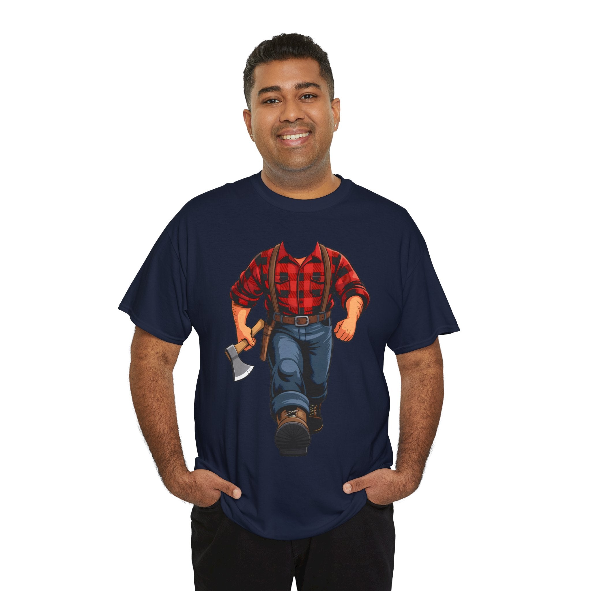 Lumberjack Axe T-Shirt — Vintage Plaid Woodcutter Tee