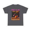 Graphic Tee — "Wake Up and Chase Your Happypenis" Vintage Fruit Design