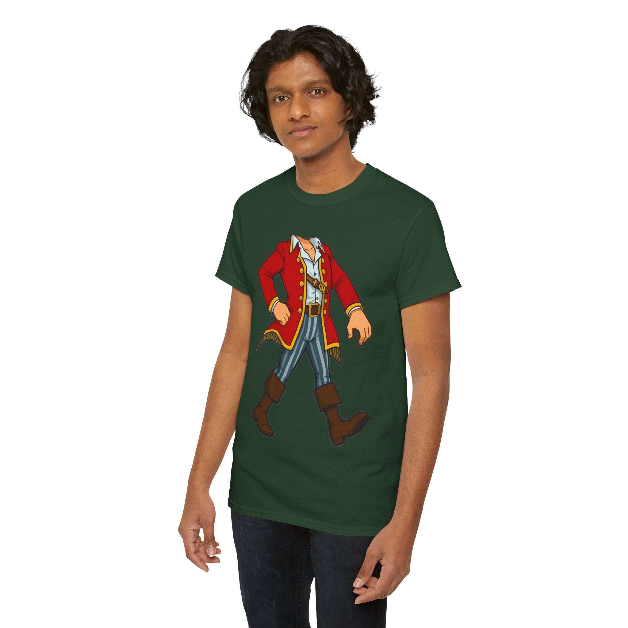 Pirate Captain Costume T-Shirt — Walking Captain Illustration Tee