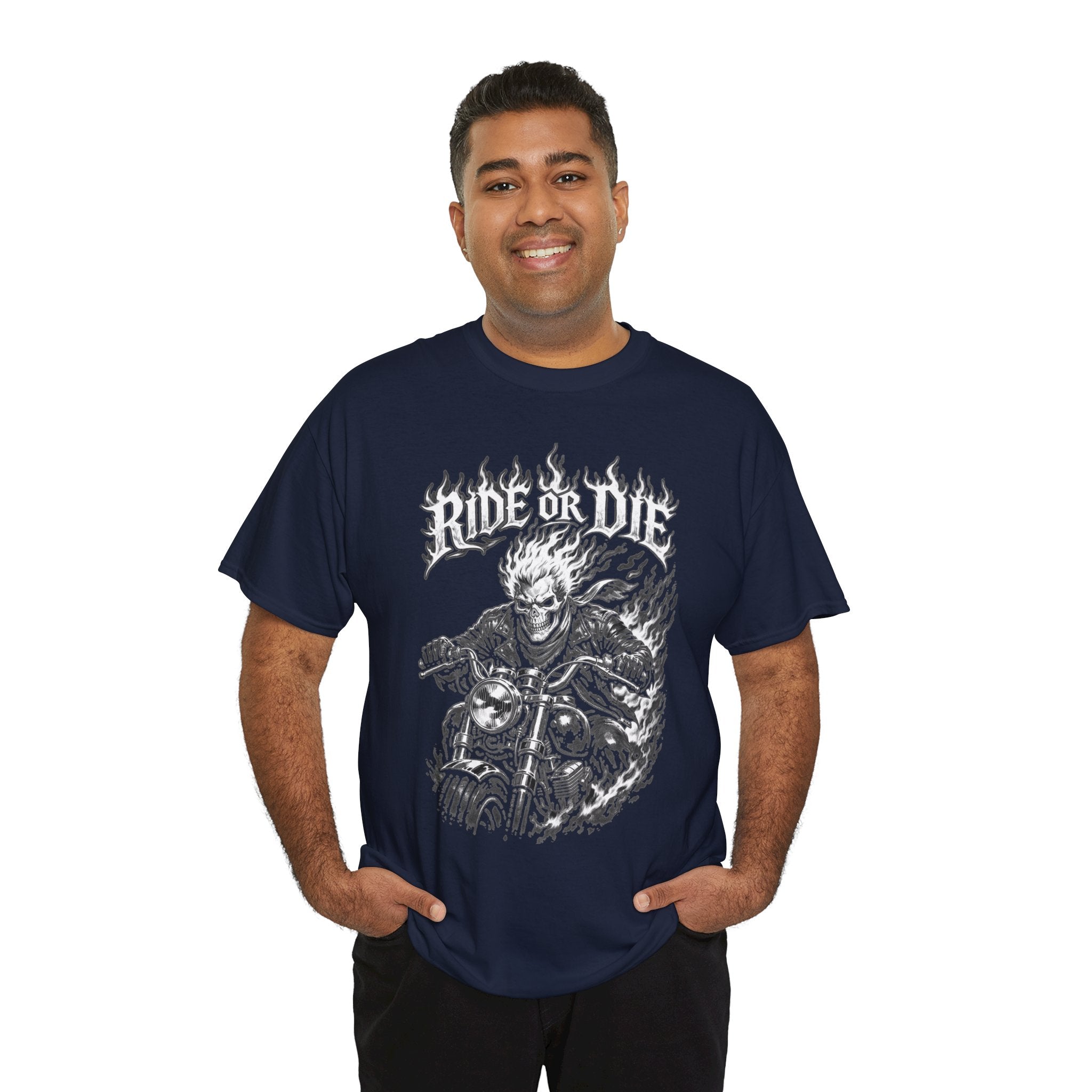 Ride or Die Motorcycle T-Shirt — Skull Biker Graphic Tee