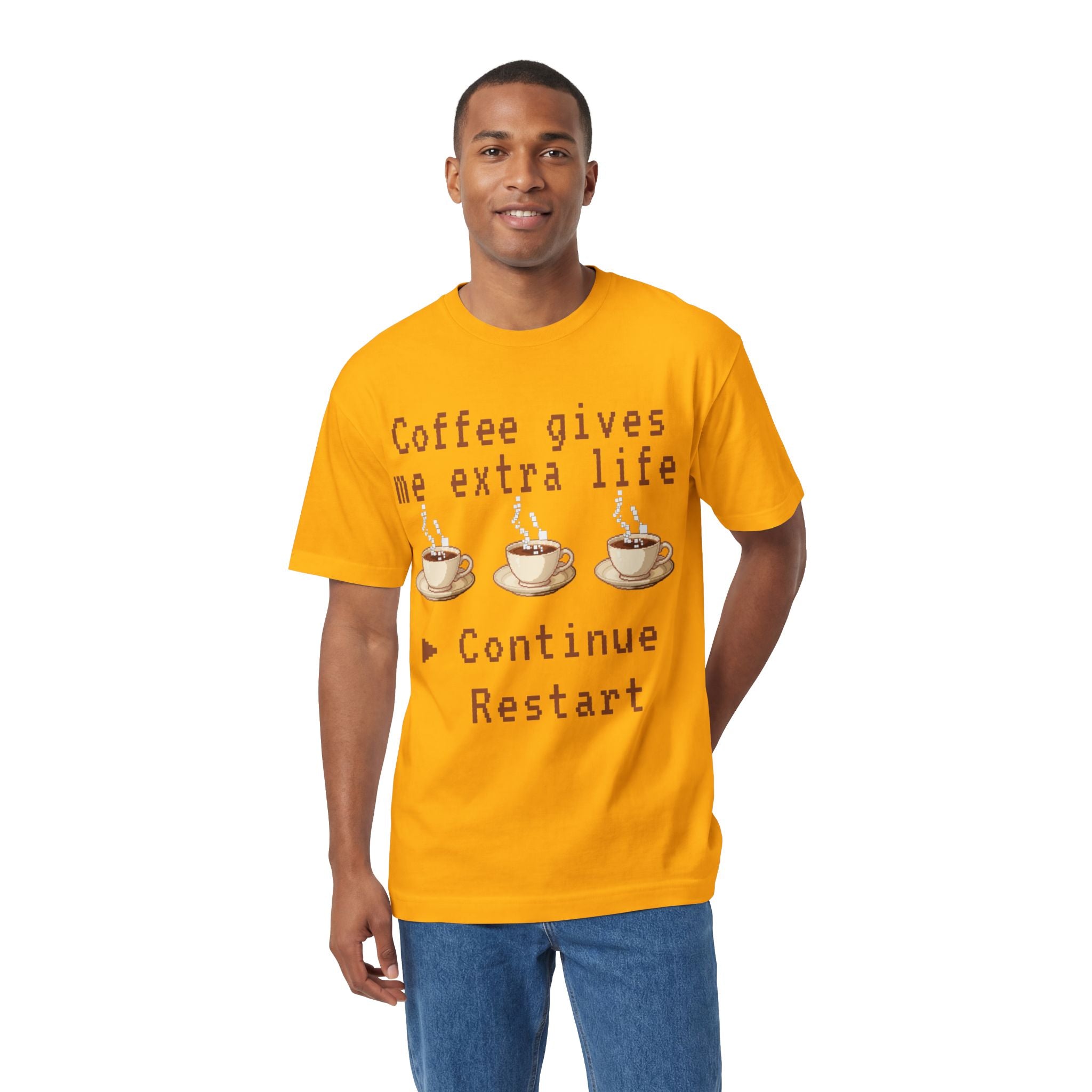 Coffee Gives Me Extra Life Tee — Retro Gamer Coffee