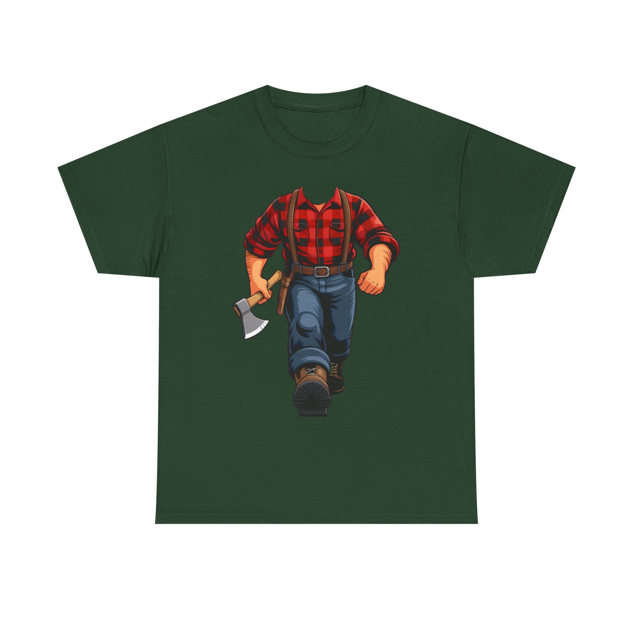 Lumberjack Axe T-Shirt — Vintage Plaid Woodcutter Tee