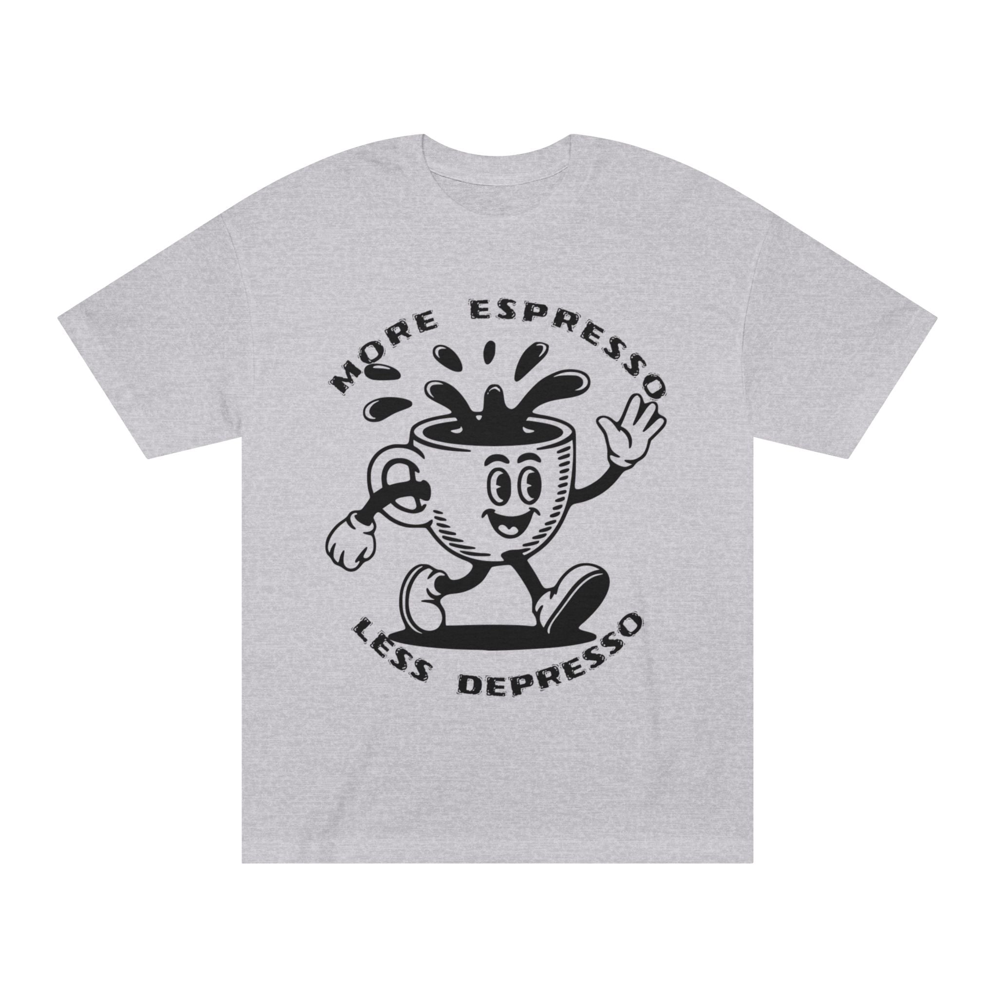 Coffee Tee — "Less Depresso More Espresso" Funny Coffee Shirt