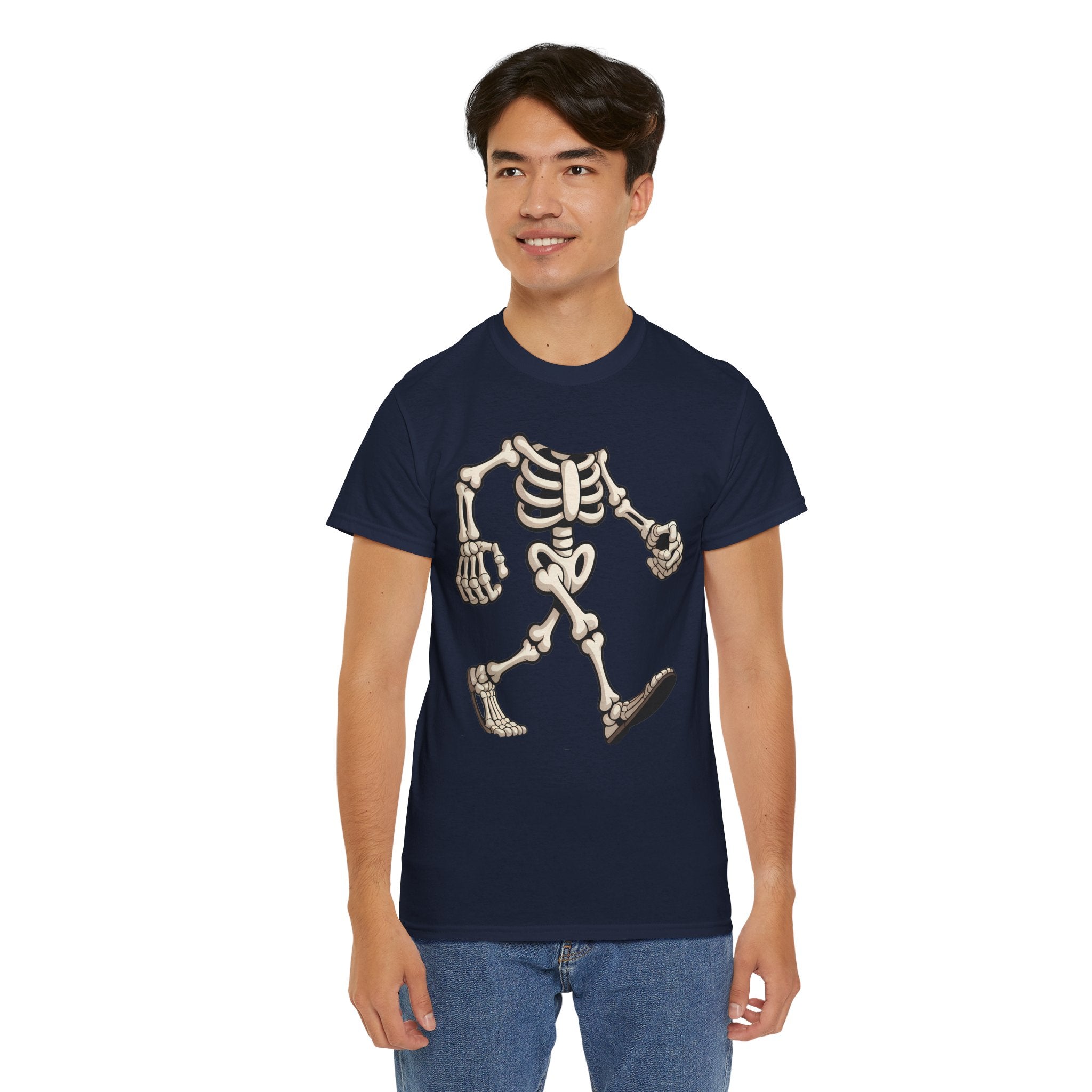Walking Skeleton T‑Shirt — Retro Spooky Halloween Tee